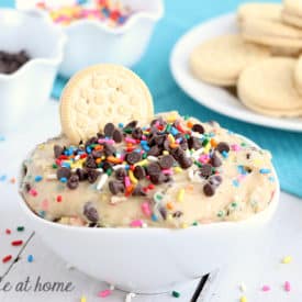 Need a dessert dip for a party or just for a fun snack for at home? You'll find an easy recipe for Cookie Dough Dip that contains no eggs. There are also directions for toasting flour. | Real Life at Home