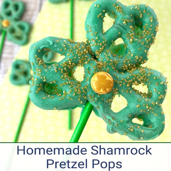 These easy Shamrock Pretzel Pops are perfect as a fun Saint Patrick's Day Snack for kids. They can also be used when learning about the Holy Trinity.