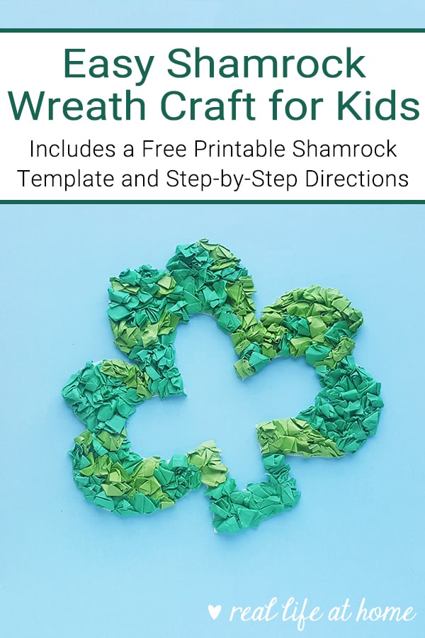 Follow the step-by-step directions and pictures to create your own Saint Patrick's Day Shamrock Wreath Paper Craft using a free printable shamrock template.