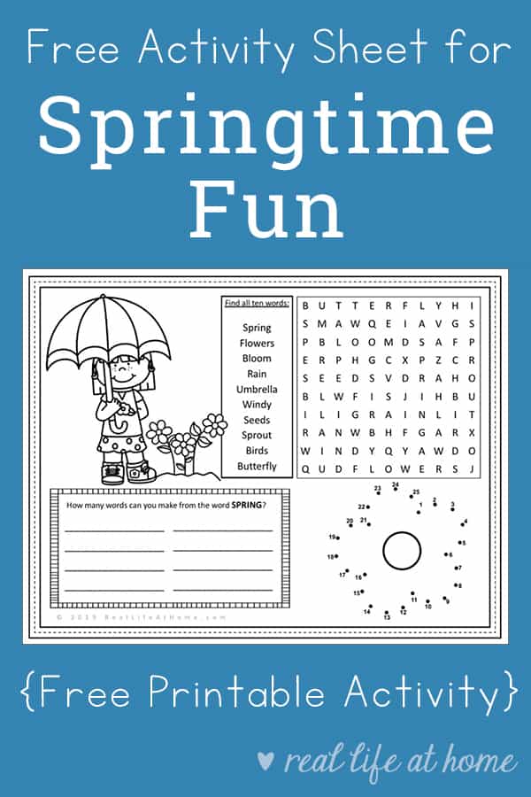 Spring Think Fast Game Printable Spring Activity for Kids