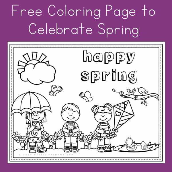 Springtime Coloring Page for Kids