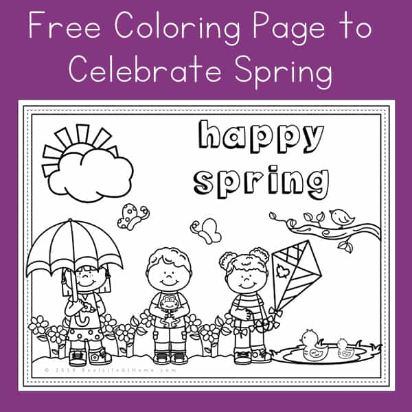 Download Happy Spring Free Spring Coloring Page Printable For Kids