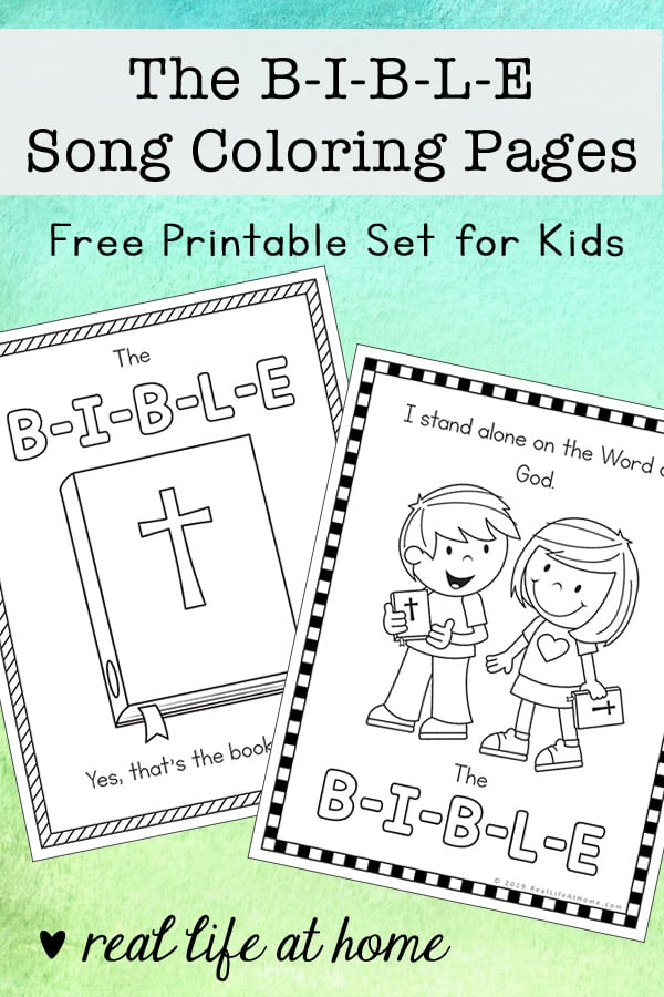 The B-I-B-L-E Song Coloring Pages Free Printables available on Real Life at Home