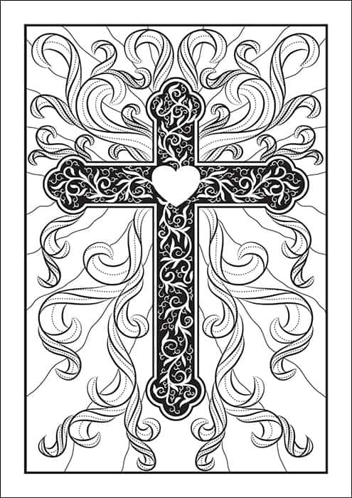 Free Religious Cross Coloring Page available at Real Life at Home