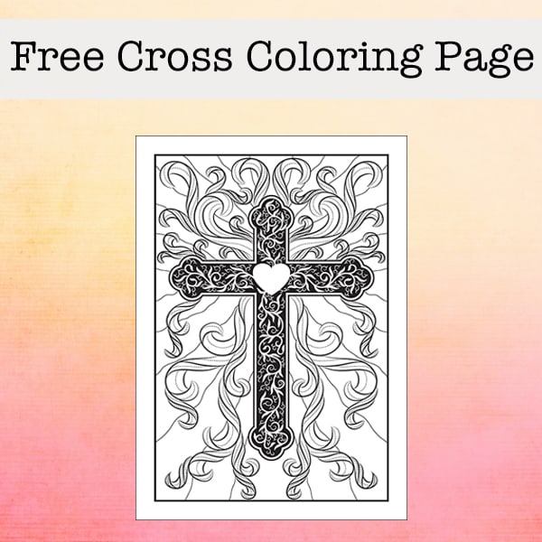 Whether it's for Easter or any time of year, this beautiful and inspirational religious cross coloring page is perfect for kids and adults.