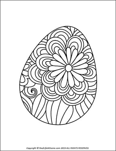 Easter Egg Coloring Sheet from the Free Easter Egg Coloring Book from Real Life at Home