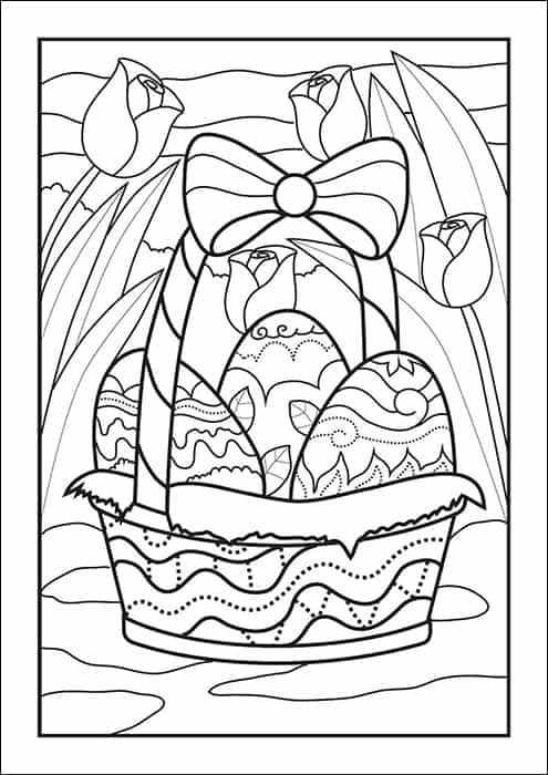 Easter Basket Coloring Page Available Free at Real Life at Home