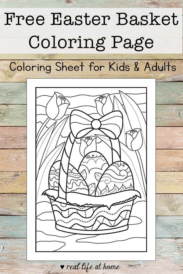 Kids and adults alike will enjoy completing this lovely Easter egg and Easter Basket coloring page. Even better - it's a free printable!