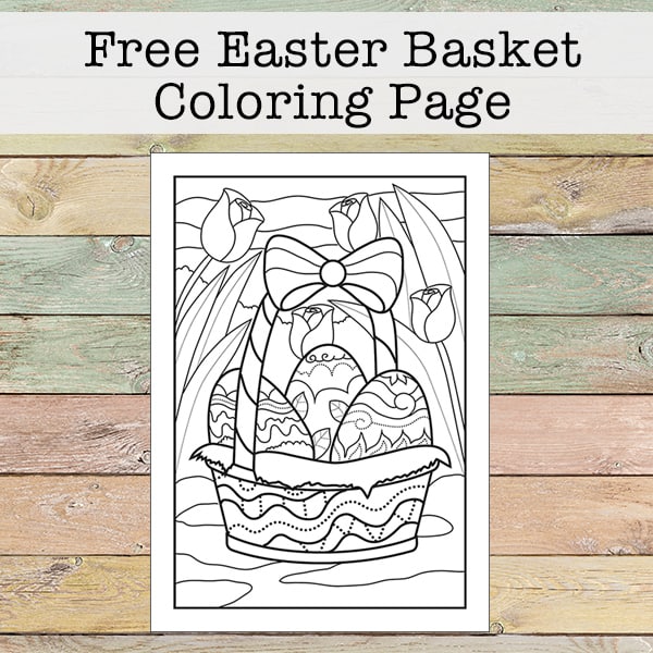 Kids and adults alike will enjoy completing this lovely Easter egg and Easter Basket coloring page. Even better - it's a free printable!