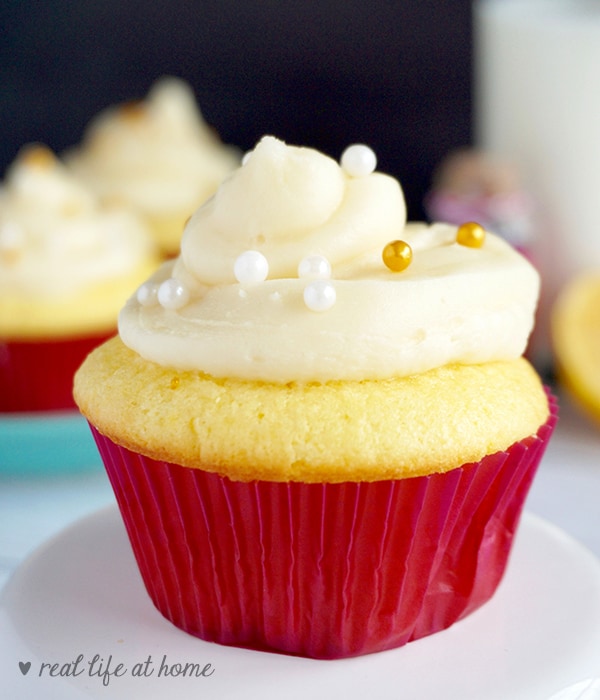Lemon Cupcake Recipe with Lemon Glaze and Lemon Buttercream Frosting