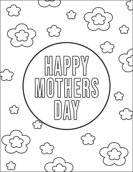 Flowered Mother's Day Coloring Sheet from Real Life at Home