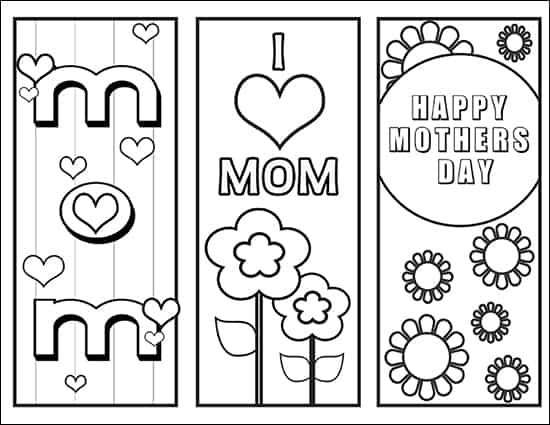 Free Color Your Own Mother's Day Bookmarks from Real Life at Home