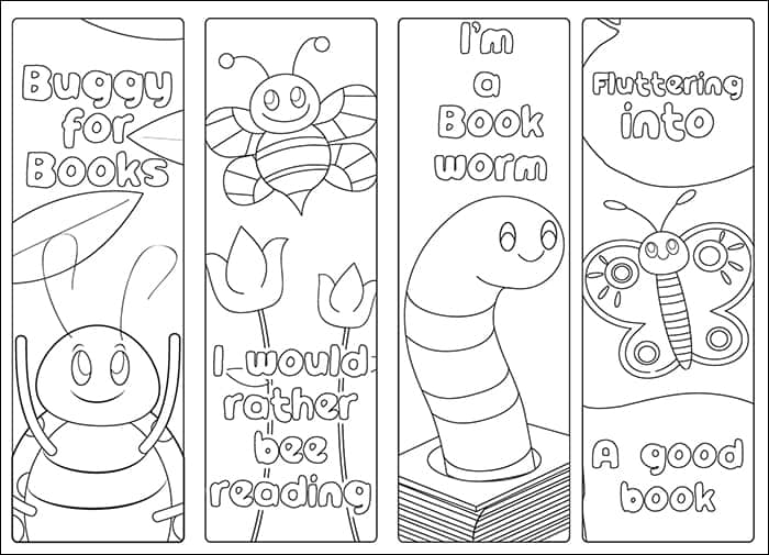 Free Printable Bug Bookmarks for Kids to Color from Real Life at Home