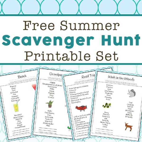Free Summer Scavenger Hunt Printable Set