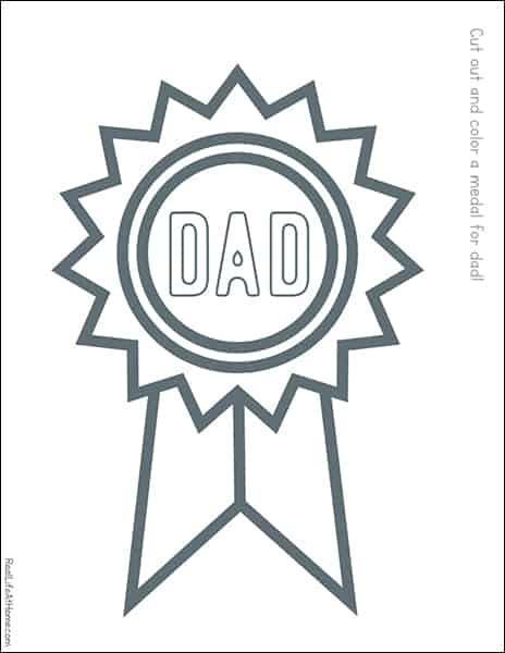 Free Printable Father's Day Badge for Kids to Color