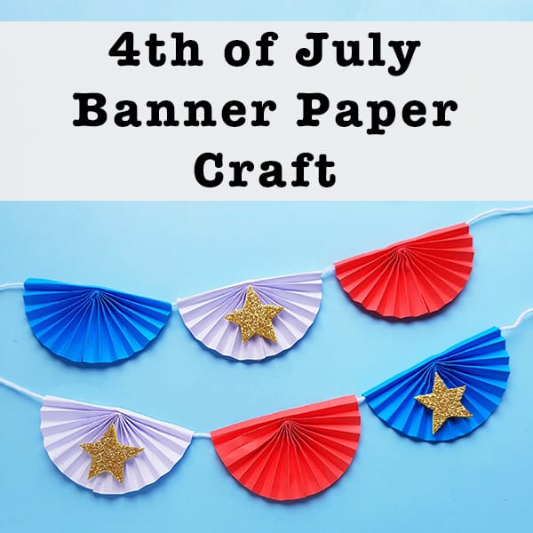 This easy 4th of July banner paper craft is an inexpensive project for kids to make to celebrate. The post includes pictures and step-by-step directions.