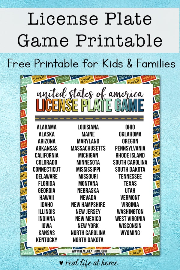 Looking for a fun travel game? You and the kids will enjoy working through this free printable license plate game on your next road trip.