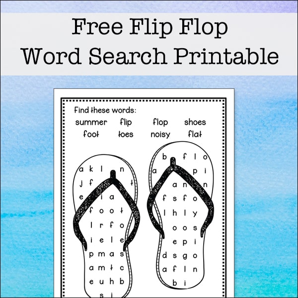 Free Flip Flop Word Search Printable from Real Life at Home