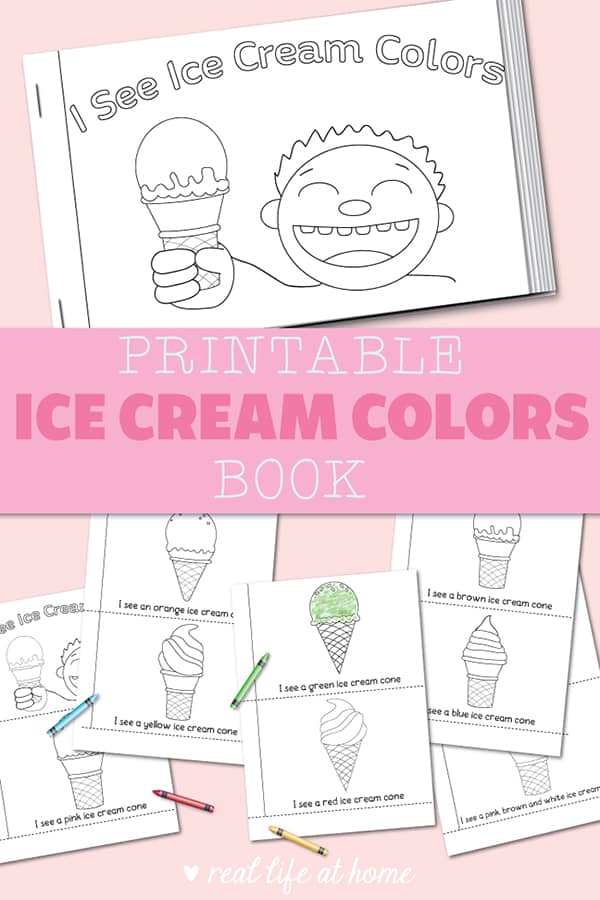 Printable Ice Cream Colors Booklet for Preschool and Kindergarten