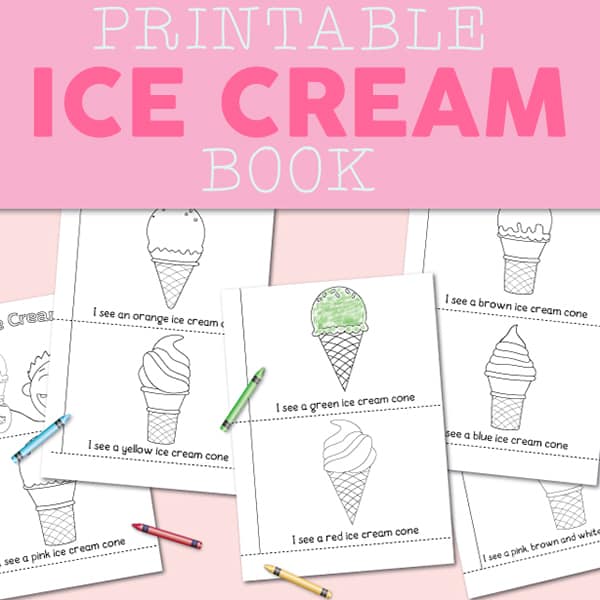 Printable Ice Cream Colors Booklet for Preschool and Kindergarten