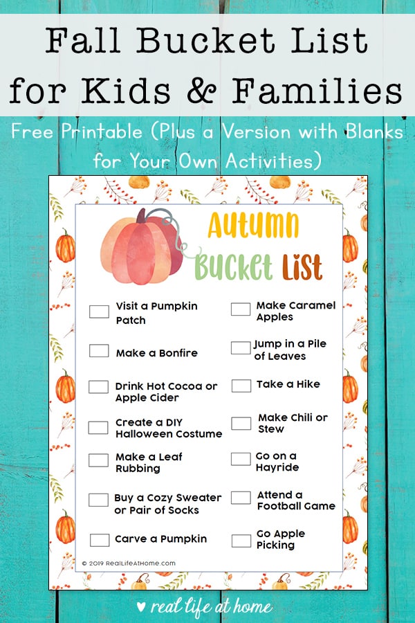 Fall Bucket List for Kids and Families