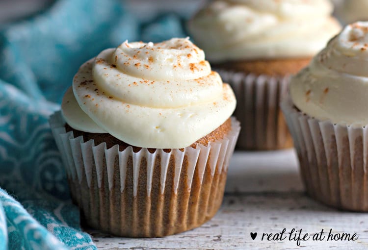 Enjoy this light and fluffy pumpkin cupcakes recipe filled with all the flavors of the season. Top them with this homemade whipped cream cheese frosting. Enjoy this light and fluffy pumpkin cupcakes recipe filled with all the flavors of the season. Top them with this homemade whipped cream cheese frosting.