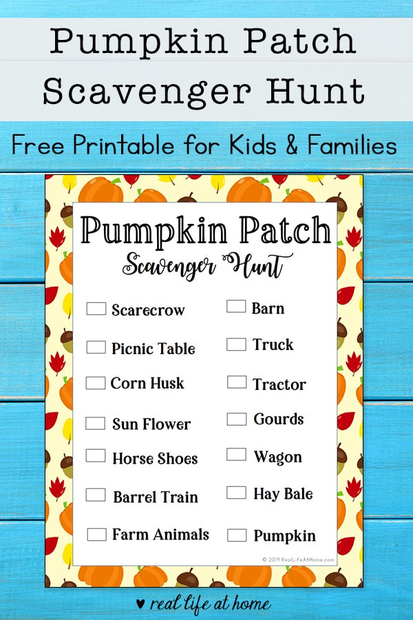 Free Printable Pumpkin Patch Scavenger Hunt for Kids and Families