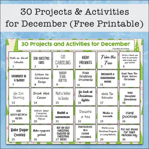 30 Projects and Activities for December (Free Printable for Families)