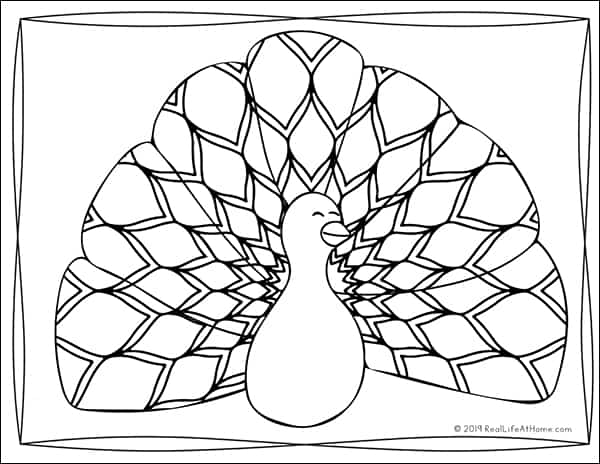 Free Turkey Coloring Page from Real Life at Home