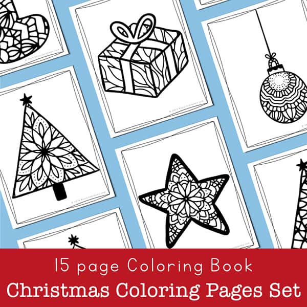 free christmas coloring pages for kids and adults 15 pages