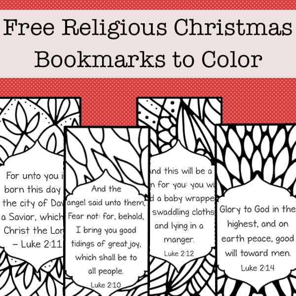Color Your Own Religious Christmas Bookmarks (Free Printable)