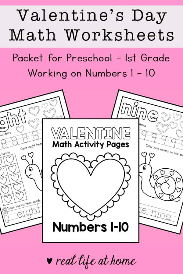 Free printable valentines math worksheets