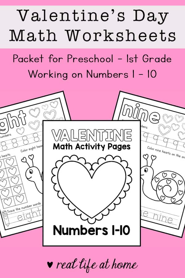 Valentines Day Math Worksheets For Preschool 1st Grade