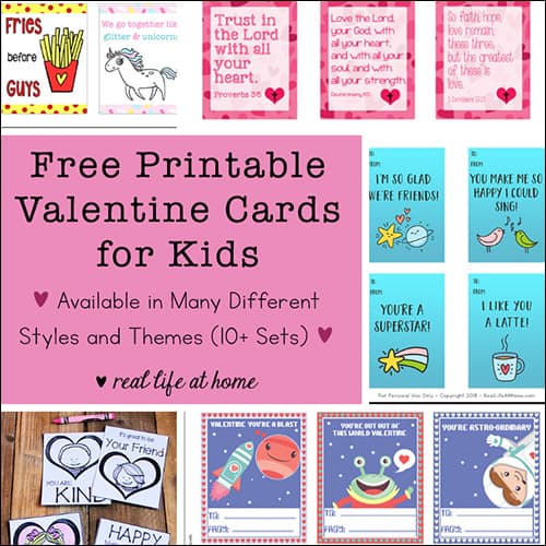 Free Printable Valentine Cards for Kids - Available in Many Different Styles and Themes (10+ Sets)