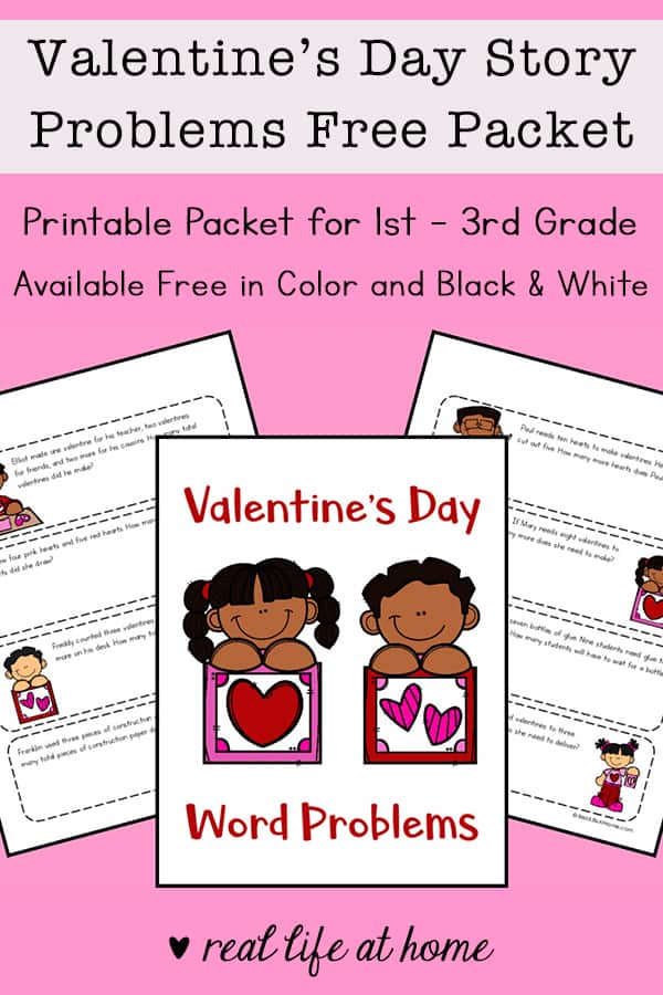 Valentine's Day Story Problems Free Packet (Valentine's Day Math Worksheets Free Packet)