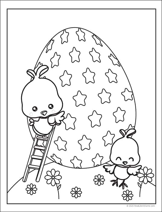 Free Easter Coloring Pages Set from Real Life at Home