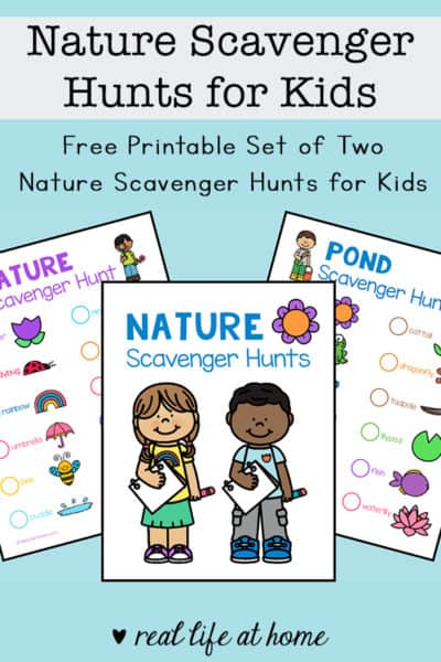 Free Nature Scavenger Hunt Printables Set for Kids