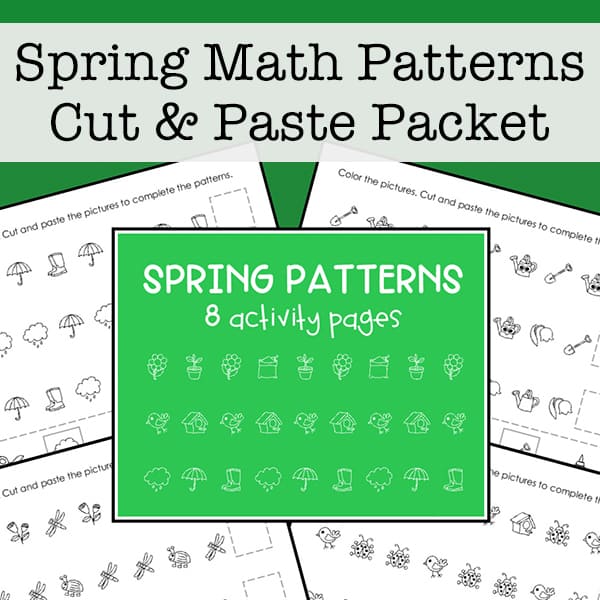 Cut and Paste Spring Math Picture Patterns Free Printables