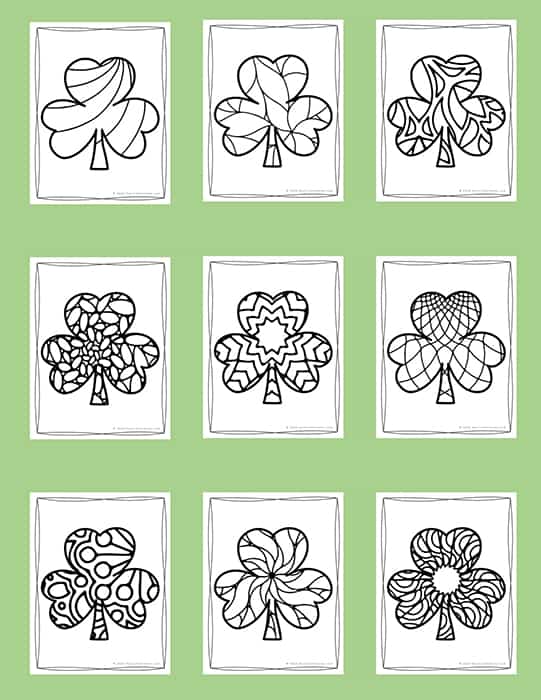 Shamrock Coloring Pages for Kids and Adults