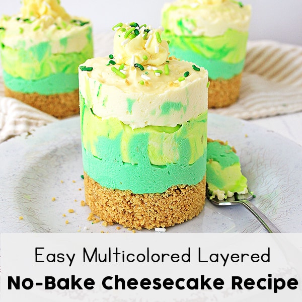 Easy Multicolored Layered No-Bake Cheesecake Recipe