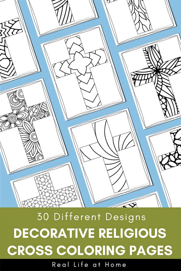 Religious Cross Coloring Pages Set for Kids and Adults