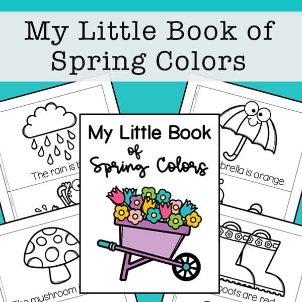 My Little Book of Spring Colors Mini Book Free Printable