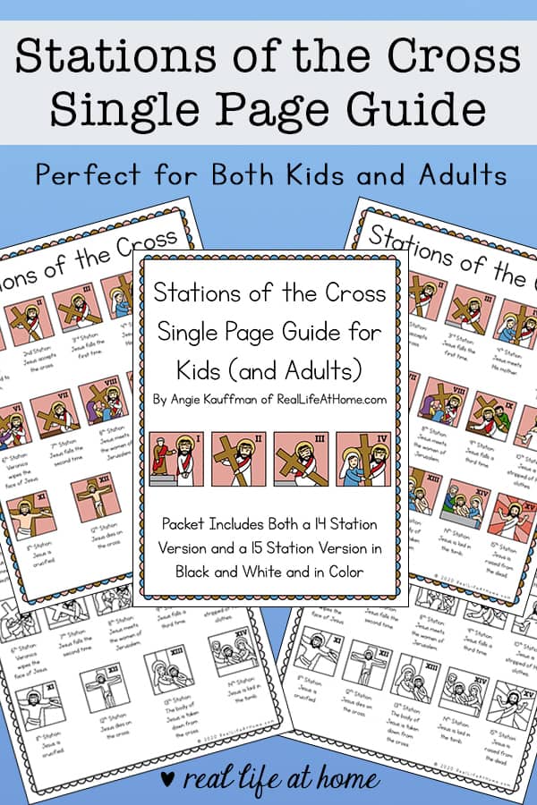 Single Page Stations of the Cross List for Kids and Adults