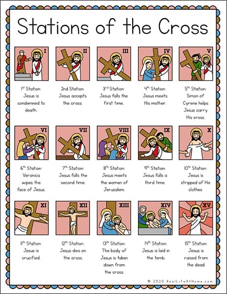 Printable Illustrated Stations of the Cross List for Kids (and Adults)