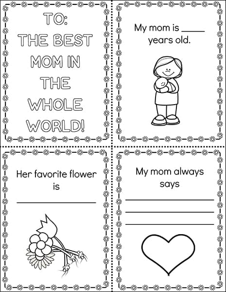 Printable Mother's Day Mini Book