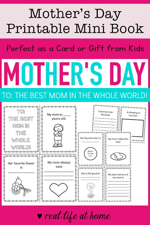 Mother's Day Printable Mini Book for Kids