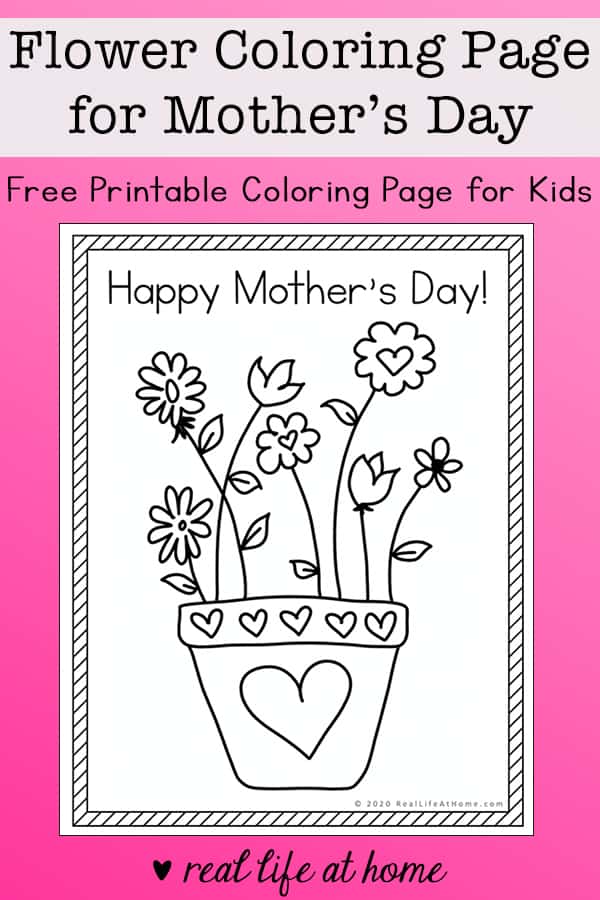 Happy Mother's Day Coloring Page Free Printable