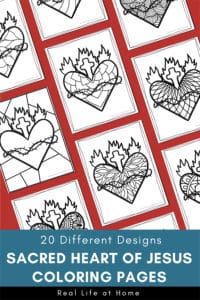Sacred Heart Coloring Pages for Kids and Adults (20 Different Designs)