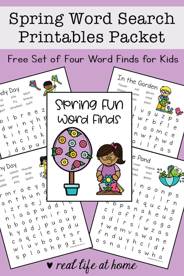 Spring Word Search Free Printable 4th Grade