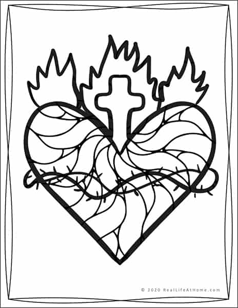 Sacred Heart of Jesus Coloring Sheet